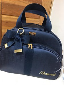 Bolsa Maternidade Grande Sintético Azul Marinho com faixa azul marinho